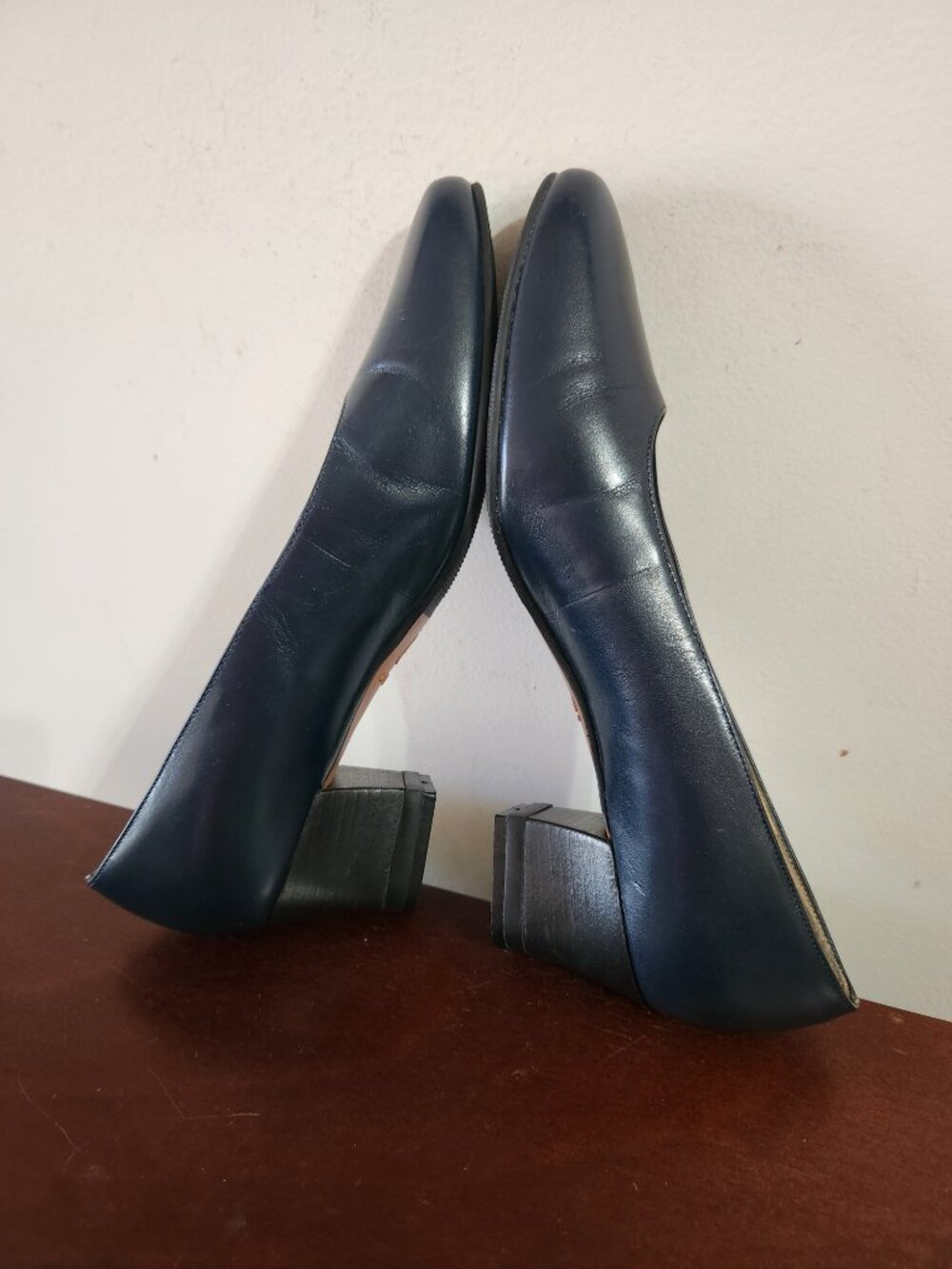 NATURALIZER Energy heel Women's shoes Leather dark blue 8M Cuban heels - Picture 6 of 12
